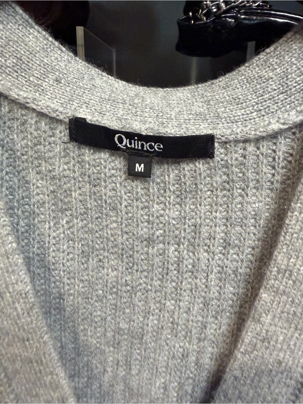 Quince Light Gray V-Neck Button Cardigan - Picture 2 of 6